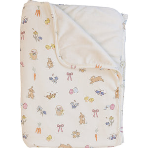 Pink Bunny Ribbed Bamboo Fleece Quilt Pink Bunny Ribbed Bamboo Fleece Quilt
