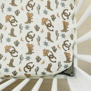 Outlaw Cowboy Muslin Crib Sheet Outlaw Cowboy Muslin Crib Sheet