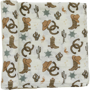Outlaw Cowboy Muslin Swaddle Blanket Outlaw Cowboy Muslin Swaddle Blanket