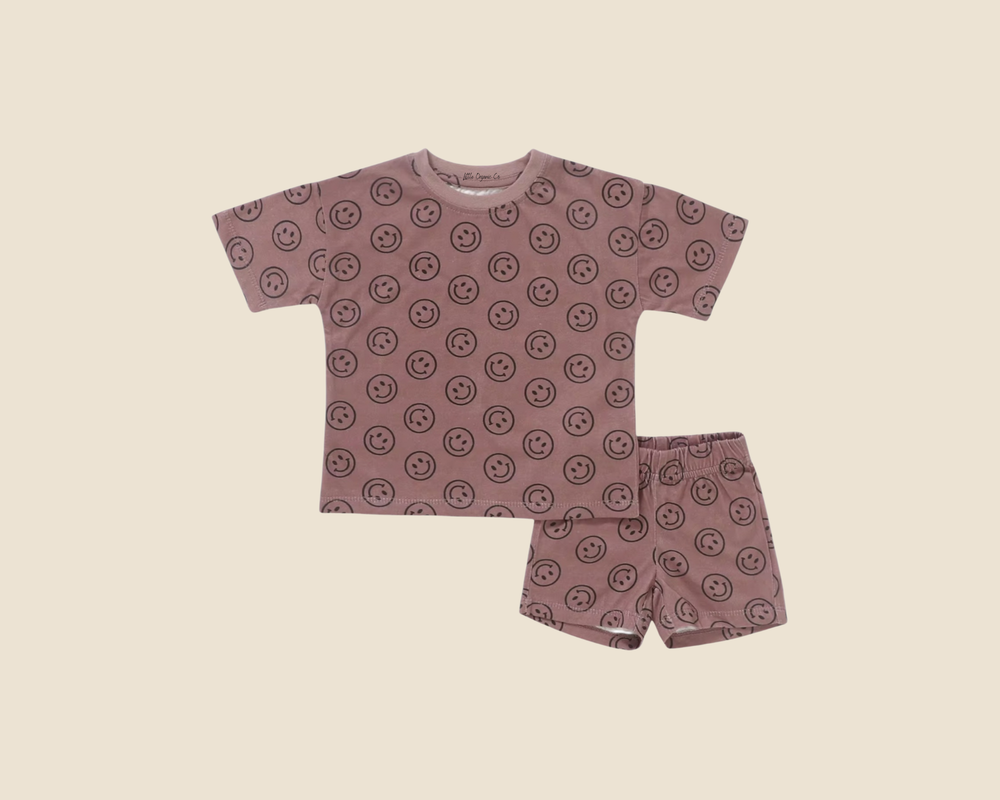 Organic Cotton Lounge Summer Set -  Smiley Emoji