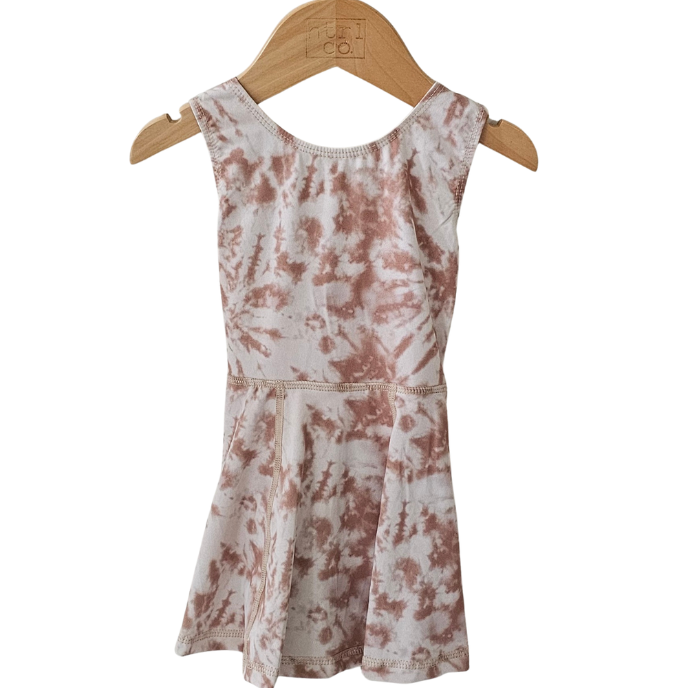 Tie Dye Activewear Dress in Cocoa Vanilla