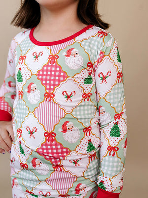 Bamboo Two Piece Set | Santa Patchwork Bamboo Two Piece Set | Santa Patchwork