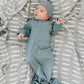 Dusty Blue Bamboo Knot Gown