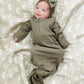 Winter Green Organic Cotton Ribbed Knot Gown