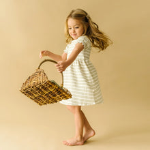 Load image into Gallery viewer, Organic Cotton Puff Sleeve Dress - Foam Stripes
