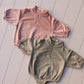 Quarter Zip Bubble Onesie: Muted Green