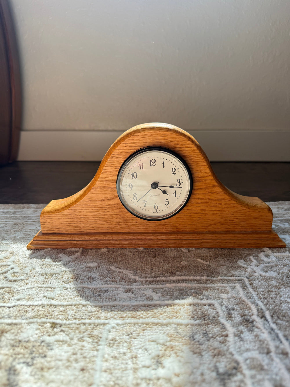 Vintage Oak Mantel Clock