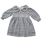 Blue Plaid Ruffle Collar Dress