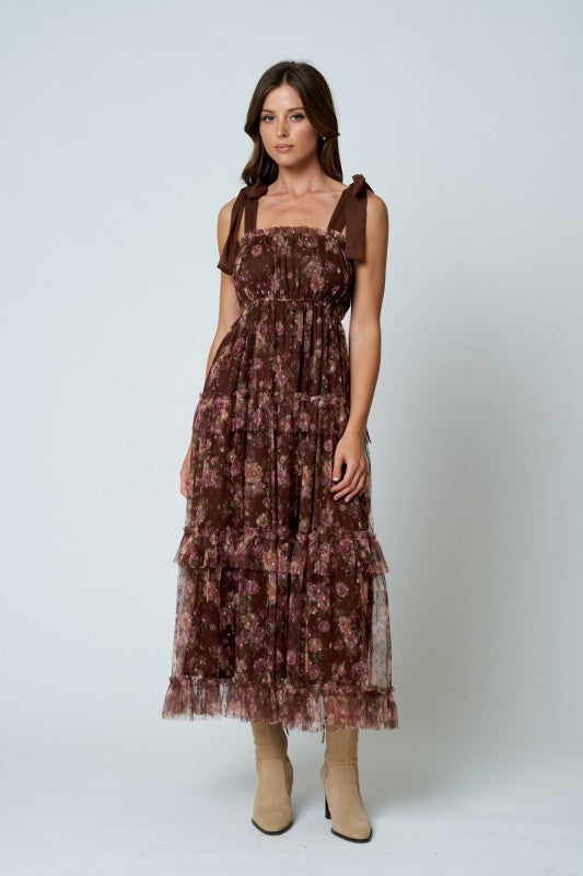 Floral Tiered Midi Dress
