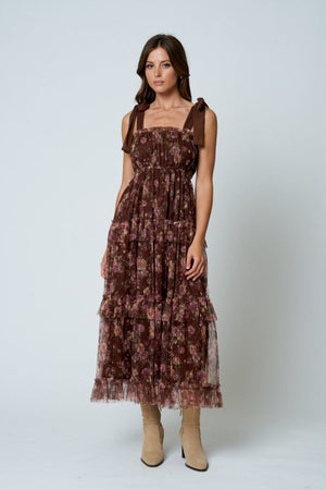 Floral Tiered Midi Dress