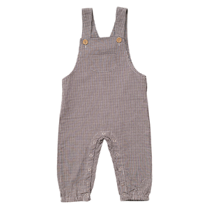 Brown Plaid Overalls