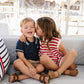Red Stripe Knit Short Tank Set