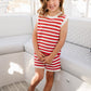 Red Stripe Knit Short Tank Set