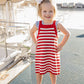 Red Stripe Knit Cover-Up Dress
