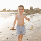 Light Blue Gingham Swim Shorts