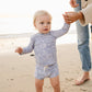 Blue Beach Long Sleeve Swim Set