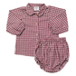 Red Gingham Peter Pan Collar Bloomer Set