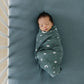Dusty Blue Bamboo Stretch Crib Sheet