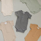 Vanilla Organic Cotton Ribbed Snap Bodysuit