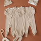 Oatmeal Organic Cotton Ribbed Knot Gown