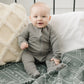 Grey Organic Cotton Ribbed Zipper