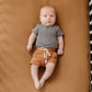 Grey Organic Cotton Ribbed Snap Bodysuit