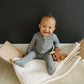 Grey Organic Cotton Ribbed Zipper