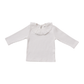 White Ribbed Ruffle Long Sleeve Top