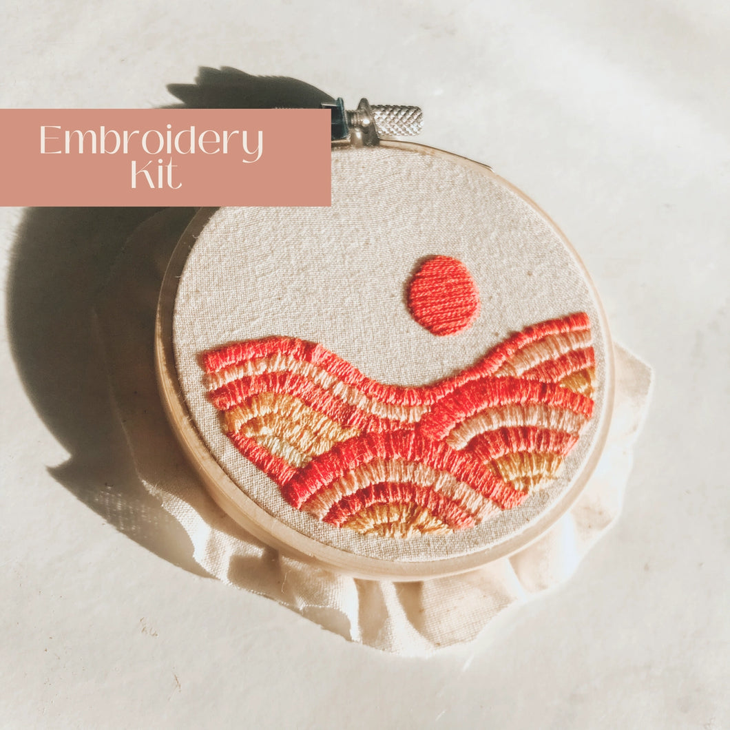 Beginner Embroidery Kit | Rolling Hills Sunset