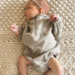 Quarter Zip Bubble Onesie: Muted Green