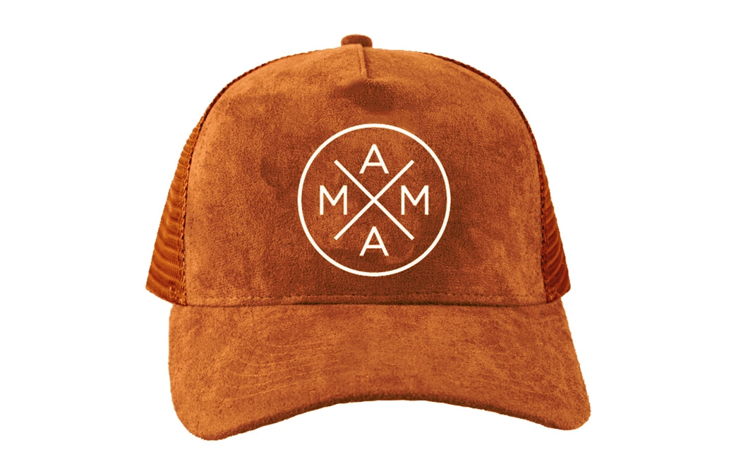 Mama X Trucker Hat - Brown Suede