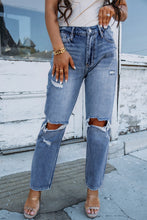 Load image into Gallery viewer, Open Leg Cutout Straight Leg Jeans
