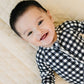 Bamboo Zip Romper | Black Gingham