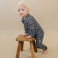 Bamboo Zip Romper | Black Gingham