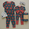 Navy + Red Hearts Ribbed Bamboo Zipper