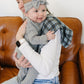 Navy Plaid Muslin Burp Cloth