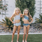 Cream Berry Ruffle Shoulder Bikini Set