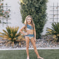 Cream Berry Ruffle Shoulder Bikini Set