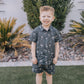 Navy Surfer Linen Cotton Shorts