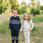 Navy Stripes Hooded French Terry Set