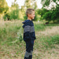 Navy Stripes Hooded French Terry Set