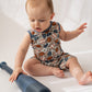 Blue Baseball Shorty Tank Romper