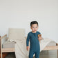 Navy Organic Cotton Ribbed Zipper