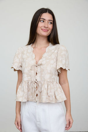 Floral Scalloped Top