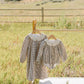 Camel Gingham Lace Bubble Romper
