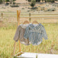 Blue Plaid Ruffle Collar Bubble Romper