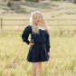 Navy Peter Pan Collar Pleated Skirt Set