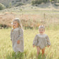 Camel Gingham Lace Dress