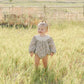 Camel Gingham Lace Bubble Romper