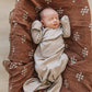 Oatmeal Organic Cotton Ribbed Knot Gown